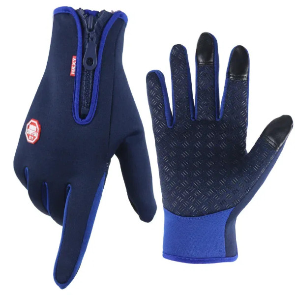 Color: GRAY, Gloves Size: XXL - Hot Winter Gloves For Men Women Touchscreen Warm Outdoor Cycling Dr F640-12000041966571540