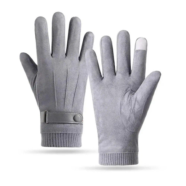 Color: black - Men's Winter r?µ?‡?°?‚ Suede Warm Split Military Finger Gloves Outdoor Riding Ski Fi F640-12000044608272743