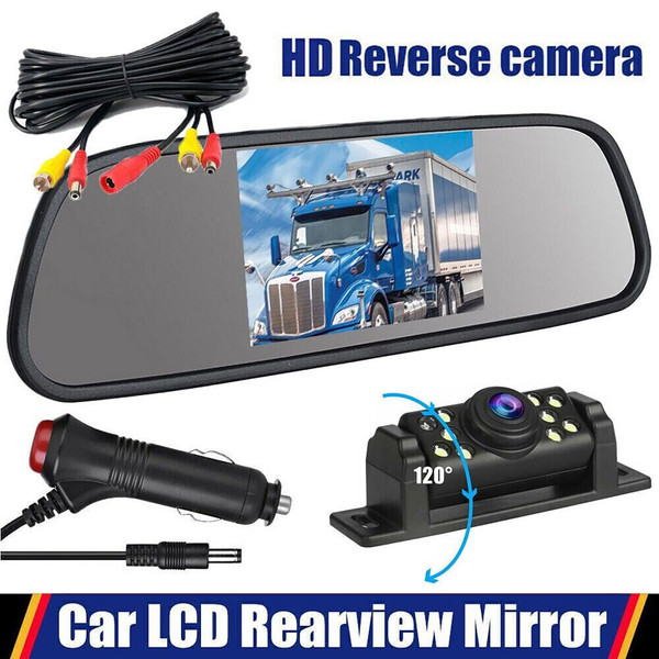 Car Rear View Backup Camera Kit 5 inch LCD HD Display 9LED Parking Night Vision Camera Monitor Syst K484-PAU_0JM5XWFR