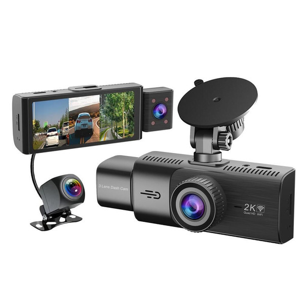 Dash Camera Front and Rear View Car Camera Monitor System Dash Camera Night Vision 3 Channel 2K Das K484-FQZAU_R50W8ZAS