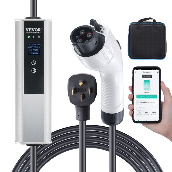 Level 2 Portable EV Charger, 40A 240V, Electric Vehicle Charger with 25 ft Charging Cable NEMA 14-5 E415-MGBXCDQJP240AUI7GV4