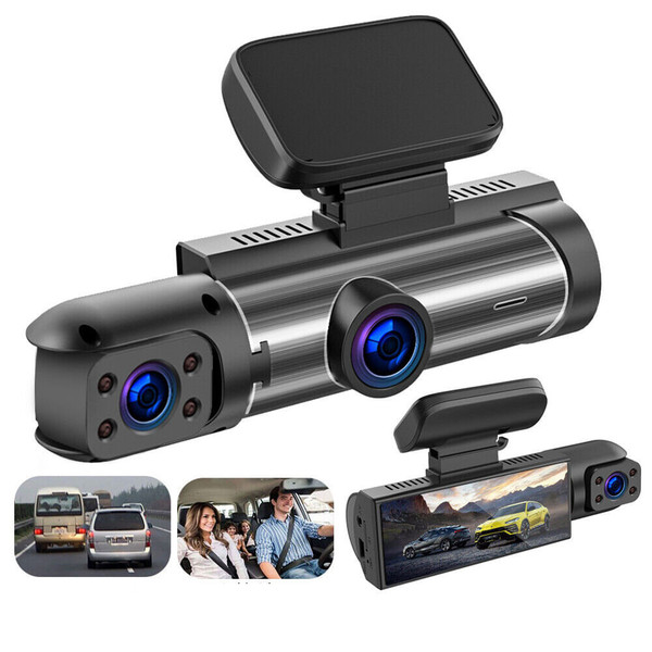 Dash Cam 3.16-inch Dual-lens Driving Recorder Front Inside Camera G-sensor HD Night Vision Wide-ang K484-PAU_0HD5USD3