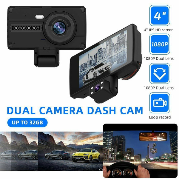 Dual Lens Car Dvr Dash Cam Video Recorder G-sensor HD 1080P Night Vision Parking Monitor Black K484-PAU_0FU7Z6NT