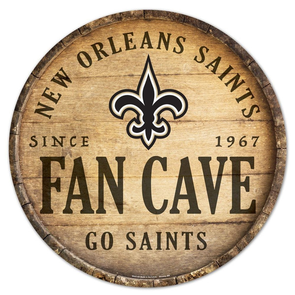 New Orleans Saints Sign Wood 14 Inch Round Barrel Top Design Z157-9416628478