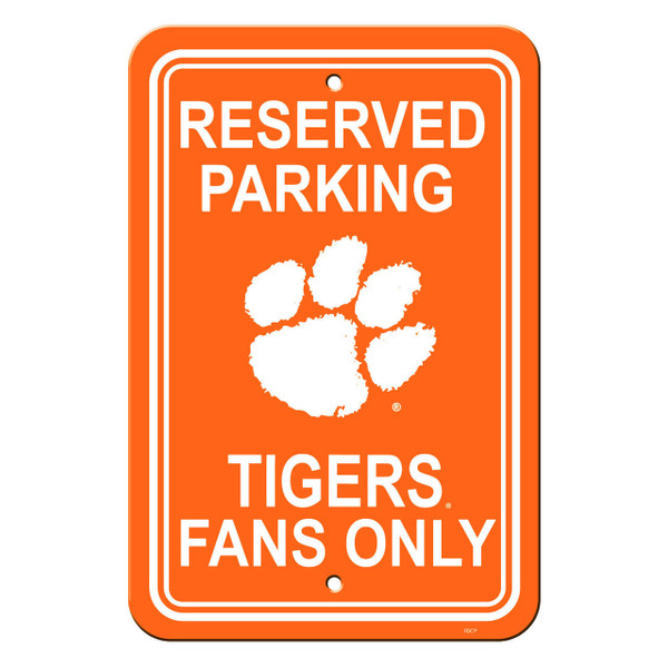 Clemson Tigers Sign 12x18 Plastic Reserved Parking Style CO Z157-2324550211
