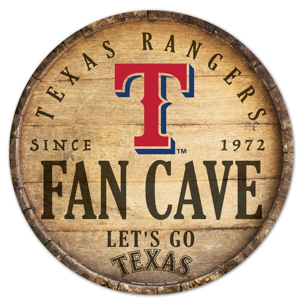 Texas Rangers Sign Wood 14 Inch Round Barrel Top Design Z157-9416628642