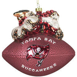 Tampa Bay Buccaneers Ornament 5 1/2 Inch Peggy Abrams Glass Football CO Z157-194618881