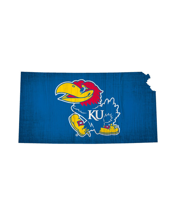 Kansas Jayhawks Sign Wood 12 Inch Team Color State Shape Design Z157-7846014878