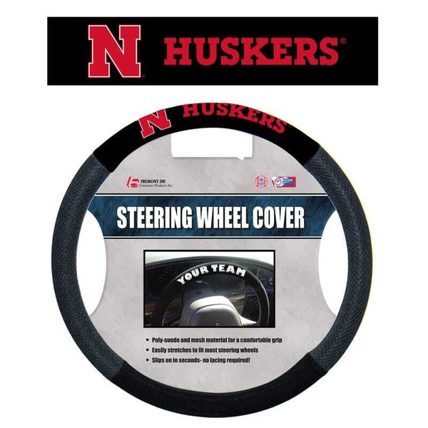 Nebraska Cornhuskers Steering Wheel Cover Mesh Style N Logo Design CO Z157-2324548593
