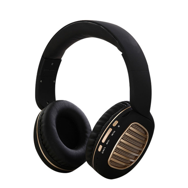 Wireless Bluetooth Foldable Headset FM Radio Stereo Music Portable Headset black gold K484-PCL_017HEFP5