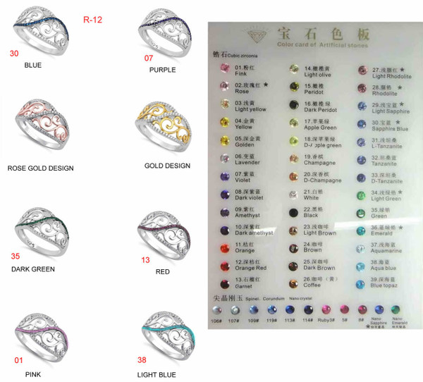 Color: PINK,Size: Ring Size - 10 - Delicate Vines Spring Ring K290-50558648353041