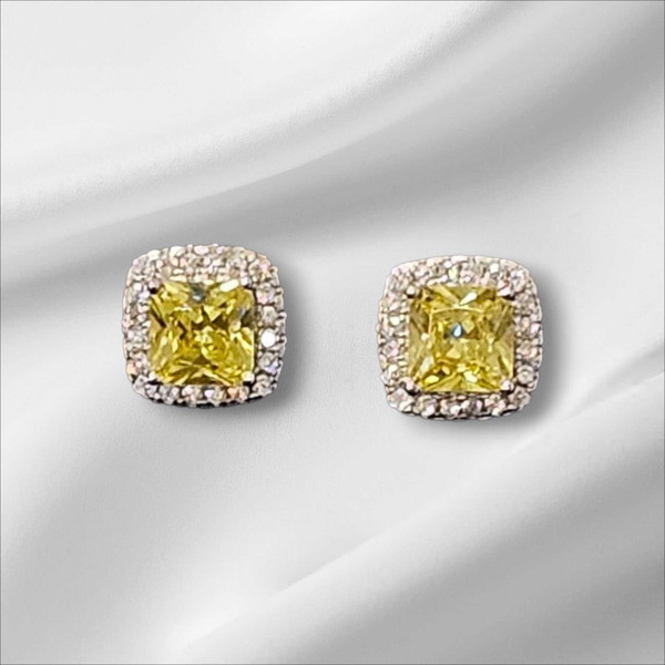 Color: AMBER MOON - Lunara Crystal Stud Earrings In 3 Moonlike Colors K290-51454843486481