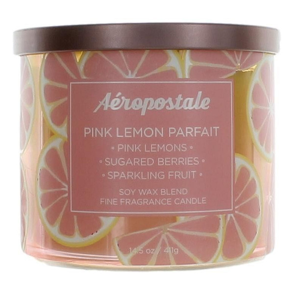 Aeropostale 14.5 oz Soy Wax Blend 3 Wick Candle - Pink Lemon Parfait R654-capplp145