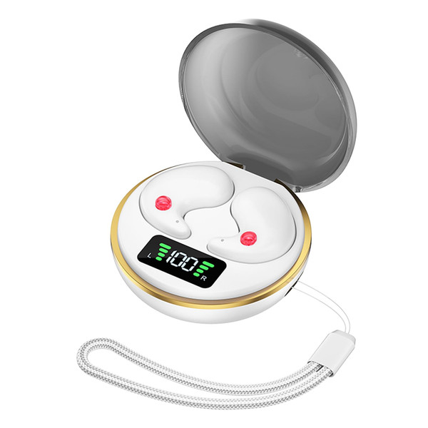 BY-8 Wireless In Ear Earbuds With Noise Canceling LED Display Charging Case Sleeping Headphones For K484-PEL_0R9RHF0R