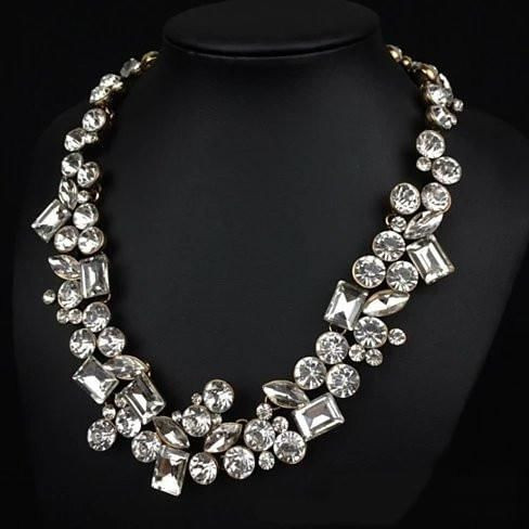 Hello Gorgeous! Diamond Crystal Statement Necklace K290-7272963205
