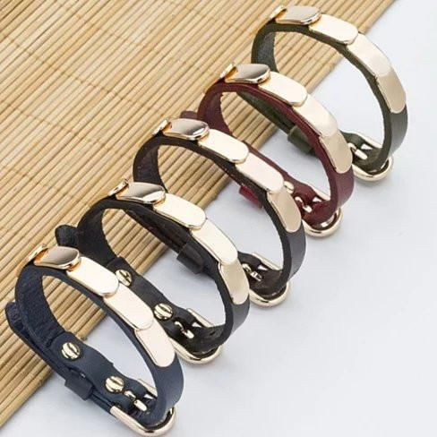 Color: Black Belt - LinkBling Genuine Leather Bracelet K290-18323110405
