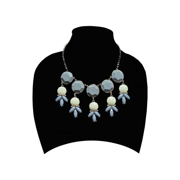 Color: GRAY - CREAMY - Bubble Drizzle ..Necklace And Earrings Set.. K290-40120692932694