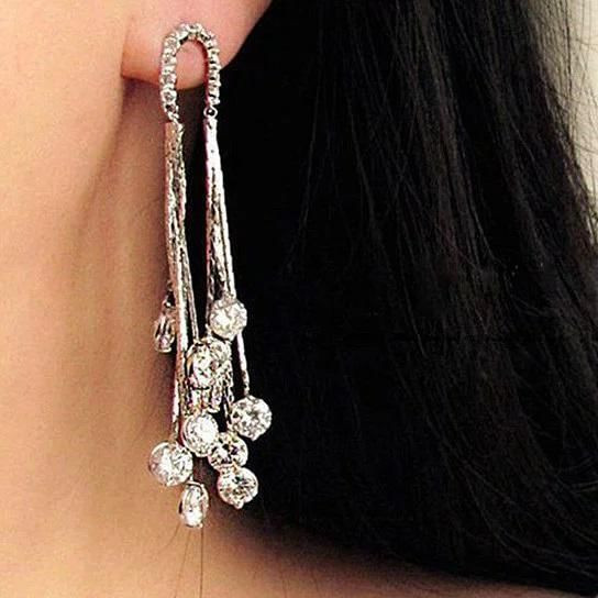 Raindrops Earrings Raining Diamond Crystals F369-610502869027