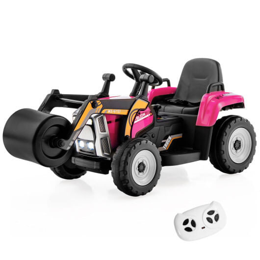 12V Kids Ride on Road Roller with 2.4G Remote Control-Pink - Color: Pink D681-TQ10104US-MH