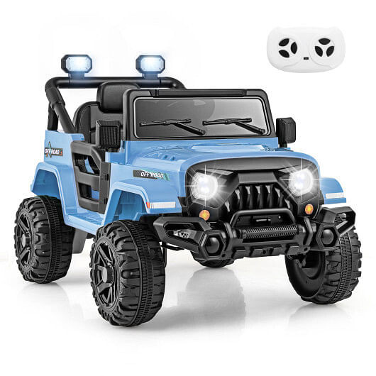 12V Kids Ride on Truck Car with Remote Control Threaded Wheels and 3 Speeds-Navy - Color: Navy D681-TQ10303US-NY
