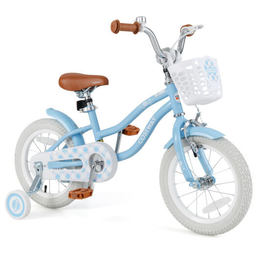 14 Inch Kids Bike with Adjustable Handlebar and Seat for 3-5 Year Old - Color: Light Blue - Size: 1 D681-TS10086NY-14