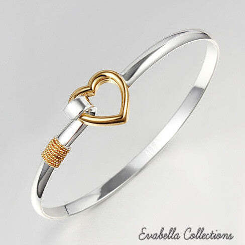 Style: Single - Hold My Heart Gold And Silver Polished Bracelet K290-40080591093846