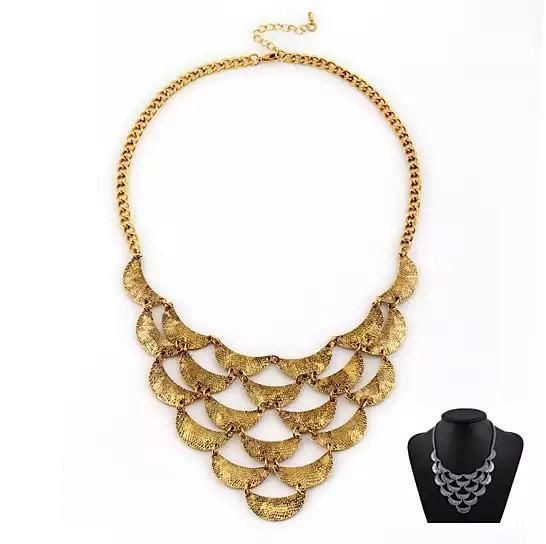 Necklace Style: Gold - Many Moons Crescent Necklace With Antique Finish K290-31747301456