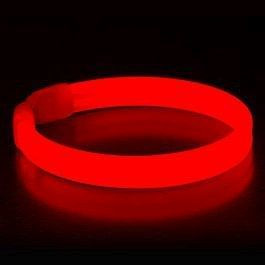 Wide Glow Stick 8 Inch Bracelet Red Pack of 25 A706-1145058
