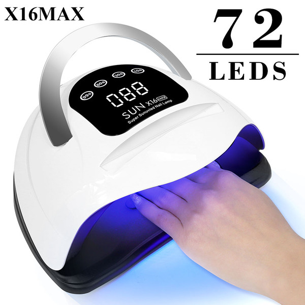 X16 MAX Big Power 320W UV LED Nail Lamp For Drying Gel Nail Polish Professional 72 LEDS Nail Dryer  F640-3256806869491323