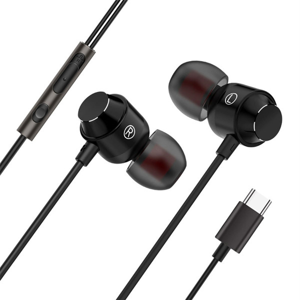 Type-C Headphones Compatible For 9 8 7 Pro P50 Pro Wire Control Bass Magnetic Earphones With Microp K484-PEL_0Q2XORFV