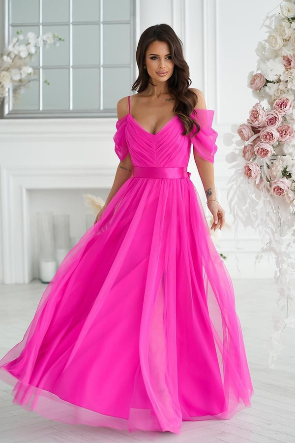violet - Long dress model 196094 Bicotone U704-196094