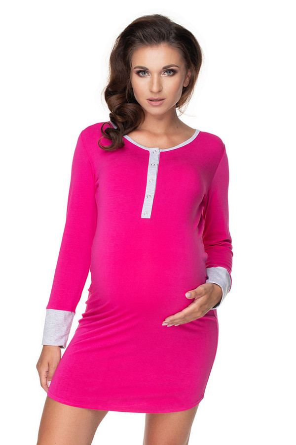pink - maternity nightgown model 138232 PeeKaBoo U704-138232