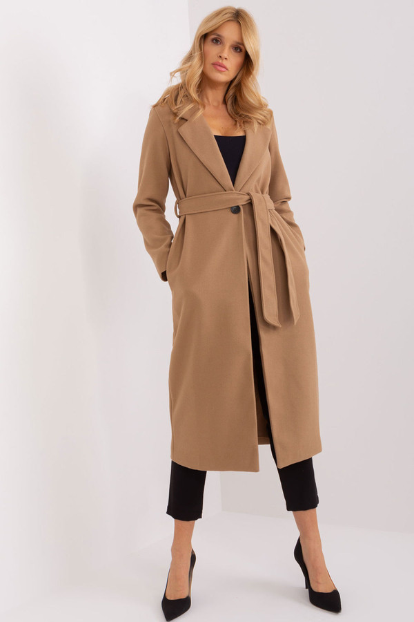 brown - Coat model 201364 Och Bella U704-201364