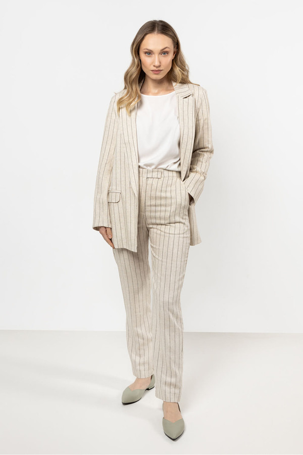 beige - Women trousers model 212185 awama U704-212185
