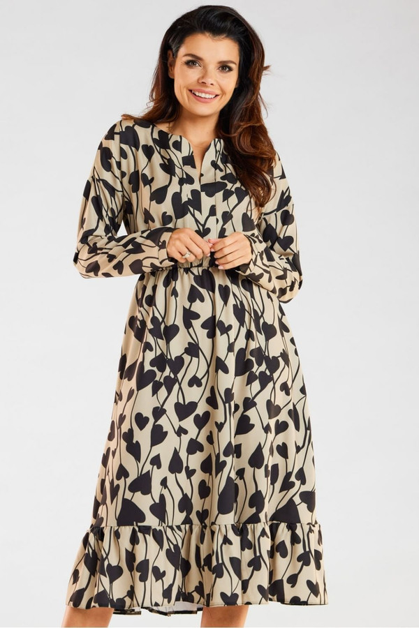 beige - Daydress model 176855 awama U704-176855