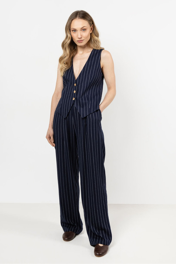 navy blue - Women trousers model 212186 awama U704-212186