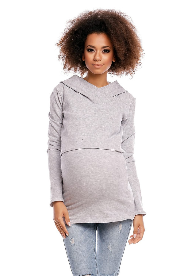 grey - Maternity sweatshirt model 84459 PeeKaBoo U704-84459
