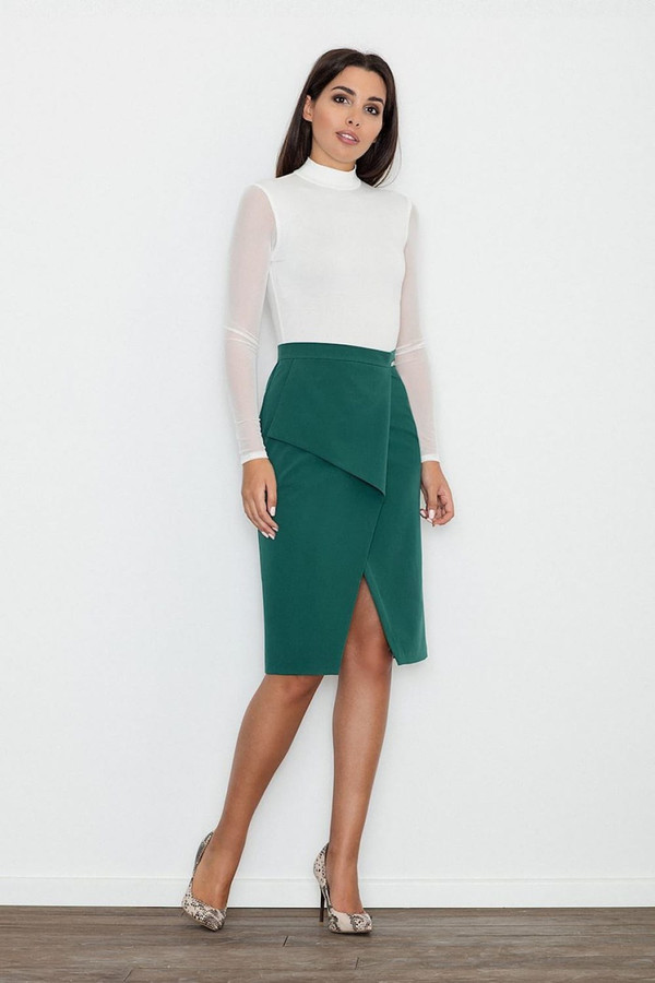 green - Classic skirt model 111097 Figl U704-111097