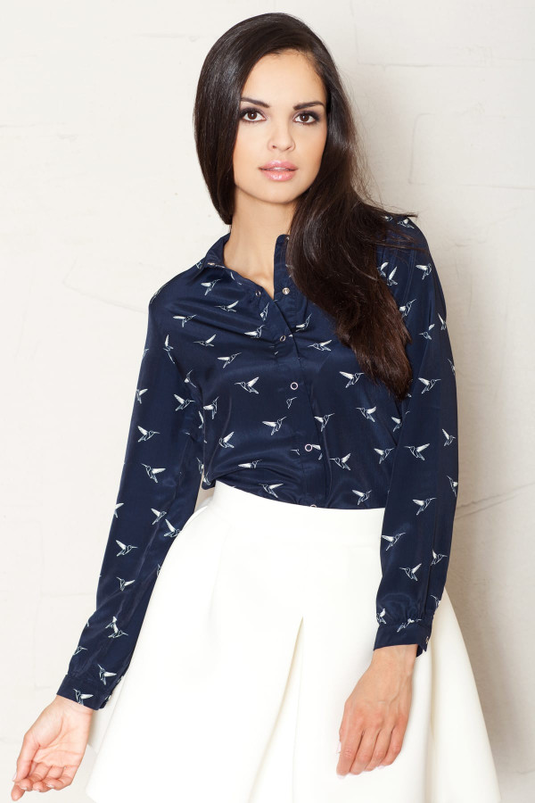 blue - Long sleeve shirt model 44984 Figl U704-44984