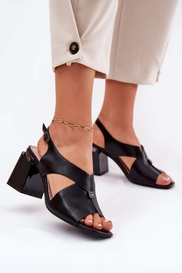 black - Heel sandals model 212828 Step in style U704-212828