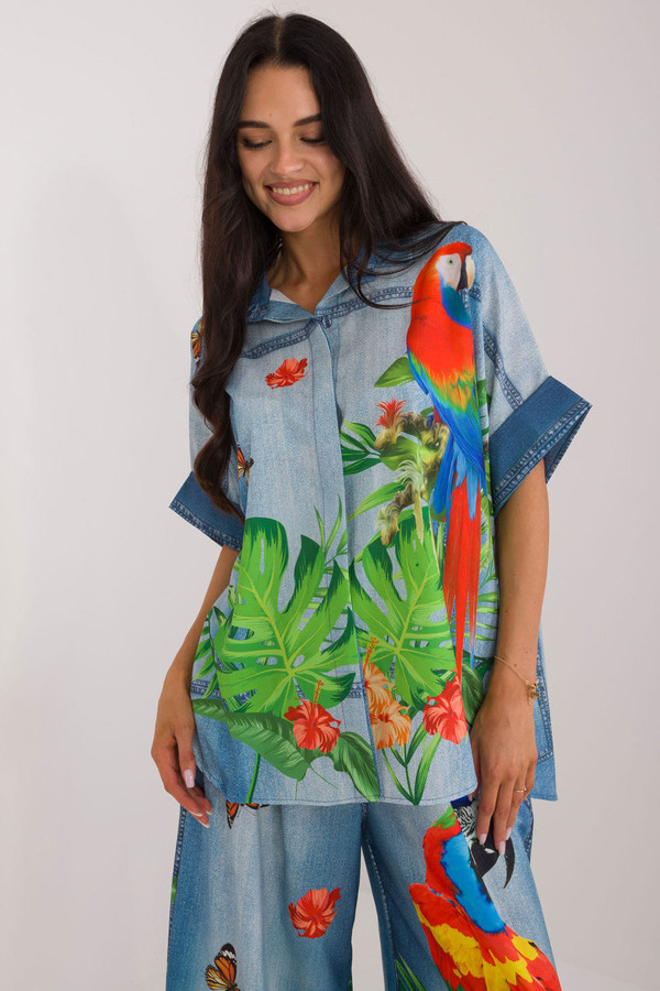 blue - Short sleeve shirt model 198371 Italy Moda U704-198371