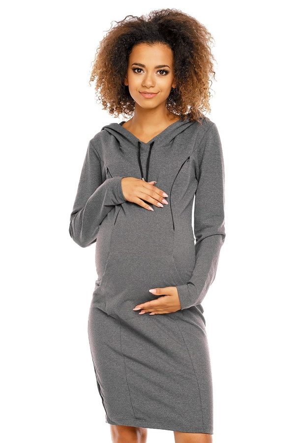 grey - Pregnancy dress model 94413 PeeKaBoo U704-94413