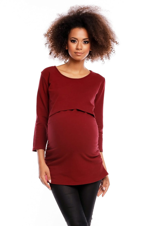 red - Maternity tunic model 84455 PeeKaBoo U704-84455