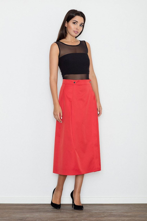 red - Long skirt model 111110 Figl U704-111110