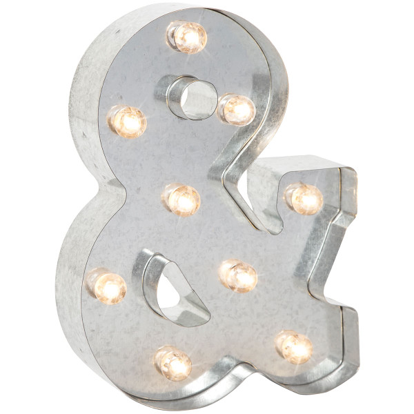Metal Marquee Symbol Ampers and Galvanized Silver 9.875 Inches N274-FC012029027
