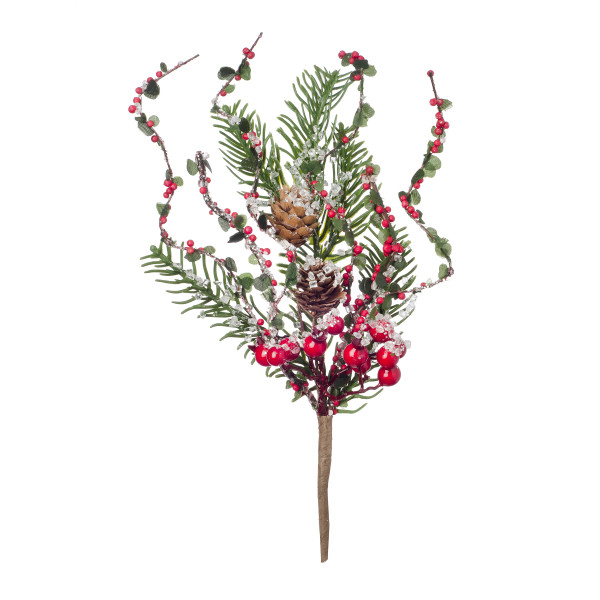 Christmas Berry Pinecone Pick 7.9 X 12 Inches N274-FC01357700