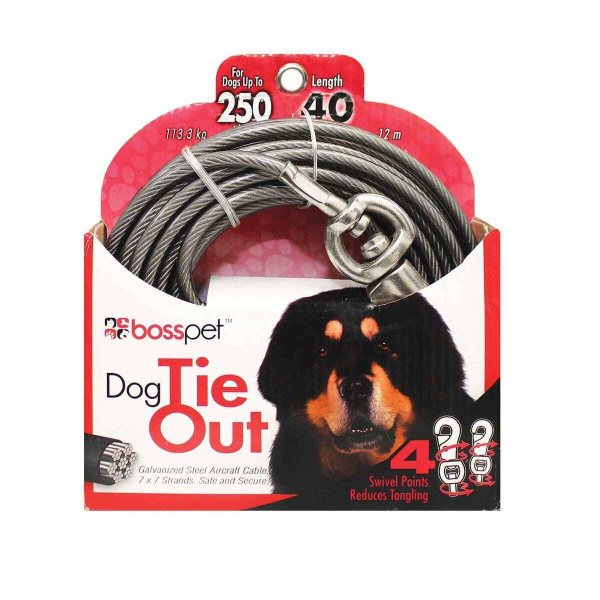 Boss Pet XXL Dog Twin Swivel Vinyl Coated Tie Outs 30 ft  N274-BP01Q683000099