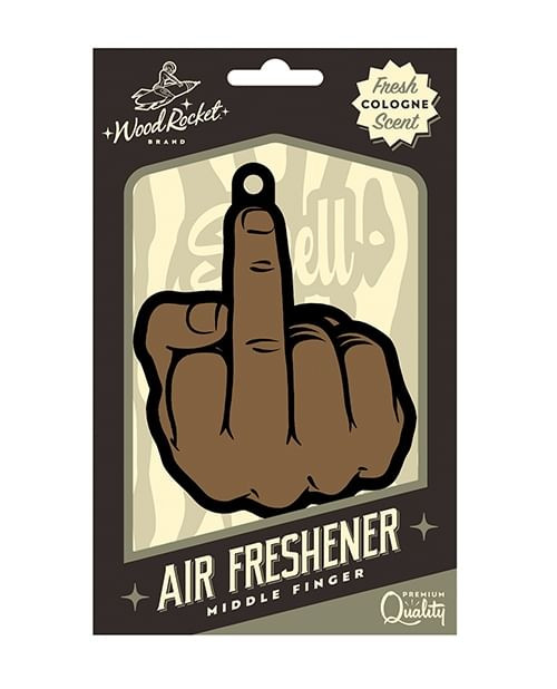 Wood Rocket Middle Finger Brown Air Freshener - Cologne X615-WR-VAF-006