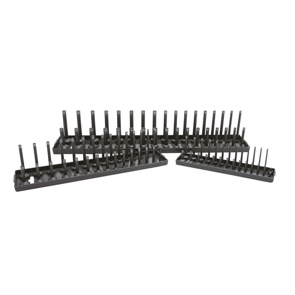 K Tool International Socket Holder Set 3 Piece MM Gray T398-KTI72475