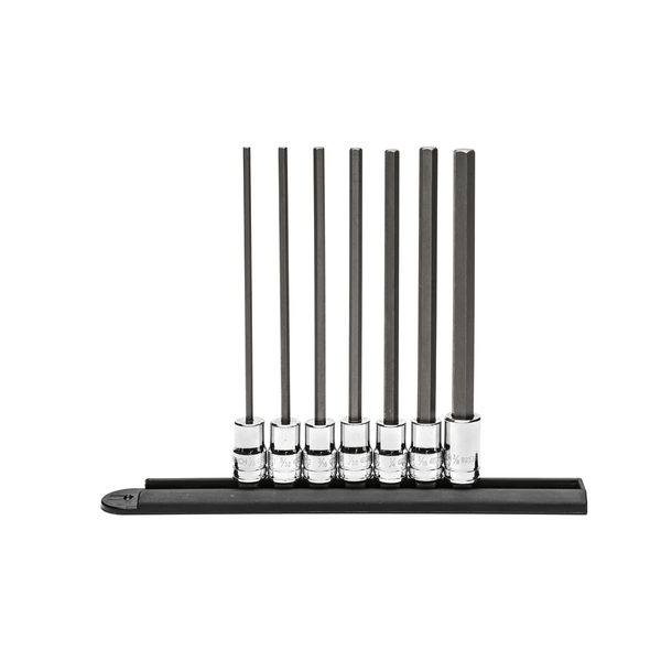 GearWrench 7 Piece 3/8 Inch Drive Long Length Hex Bit SAE Socket Set T398-KDT82537